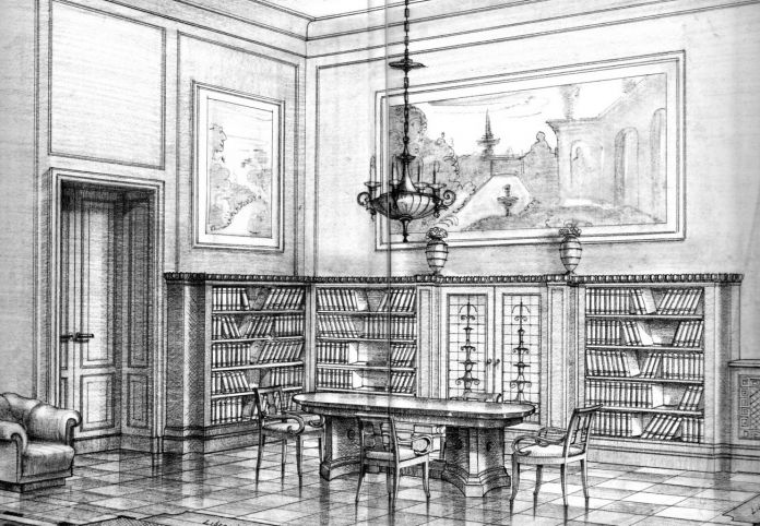 Progetto definitivo arredo sede Banca d'Italia a Brescia eseguito da Ambrogio Fossati nel 1932. Courtesy Eredi Fossati. Progetto definitivo arredo sede Banca d'Italia a Brescia eseguito da Ambrogio Fossati nel 1932. Courtesy Eredi Fossati.