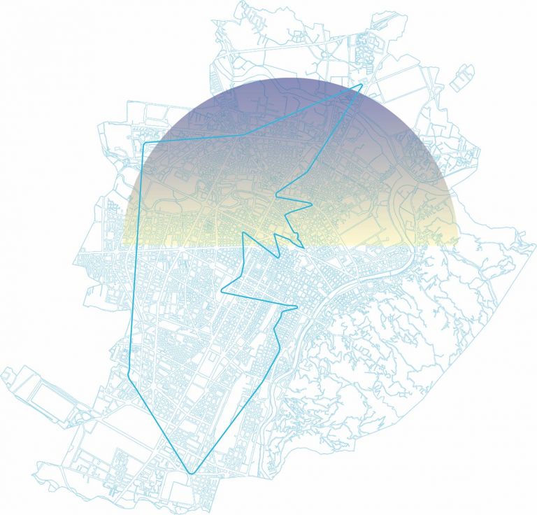 Maria Pecchioli - PLOTTING THE CENTRAL BODY Corpo Umano Corpo Urbano - Le spinte energetiche della città - Una produzione Mercato Centrale. Torino, 2019, Elaborazione Tracciato singolo Elemento