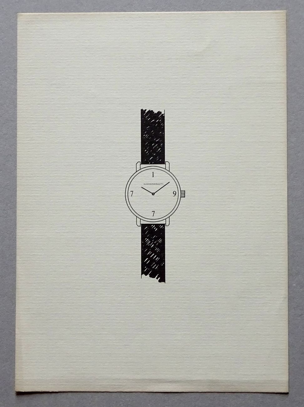 Alighiero Boetti. L’orologio annuale, 1977, invito. Archivio Beatrice Monti della Corte