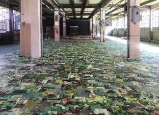 Andrea Mastrovito, Babel, 2019, installazione ambientale, materiali vari. Assab One, Milano