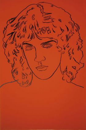 Andy Warhol, Billy Squier, 1982, pigmenti serigrafici su carta, 152x101 cm. Courtesy The Andy Warhol Art Works Foundation for the Visual Arts