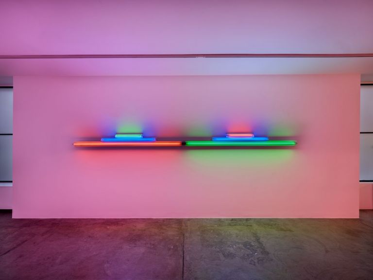 Dan Flavin. Installation view at Cardi Gallery, Milano 2019 © 2018 Estate of Dan Flavin _ Artists Rights Society (ARS), New York. Courtesy Cardi Gallery, Milano Londra. Photo credits Carlo Vannini