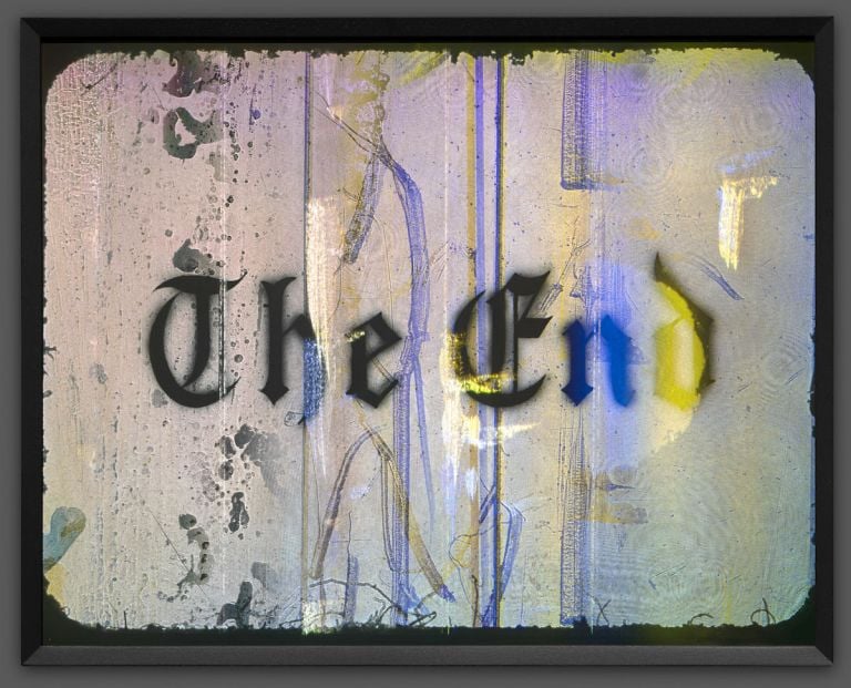 Ed Ruscha, The End, 2017, editioned hologram. © Ed Ruscha, courtesy the J. Paul Getty Museum, Los Angeles, Gift of AMPC LLC through the auspices of Guy and Nora Barron.