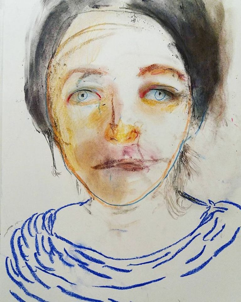 Elisa Filomena, Pianto, 2018, pastelli su carta, cm 42x30