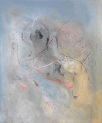 Jacopo Casadei, Lungo suonato, 2016, tecnica mista su tela, 60 x 50 cm. Courtesy Giusti contemporary art