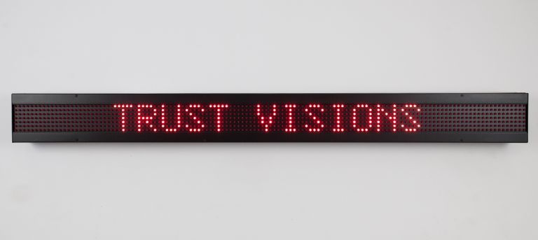 Jenny Holzer, LED sign with red diodes. Courtesy Sprüth Magers © 2019 Jenny Holzer member Artists Rights Society ARS NY VEGAP Photo Erik Sumption