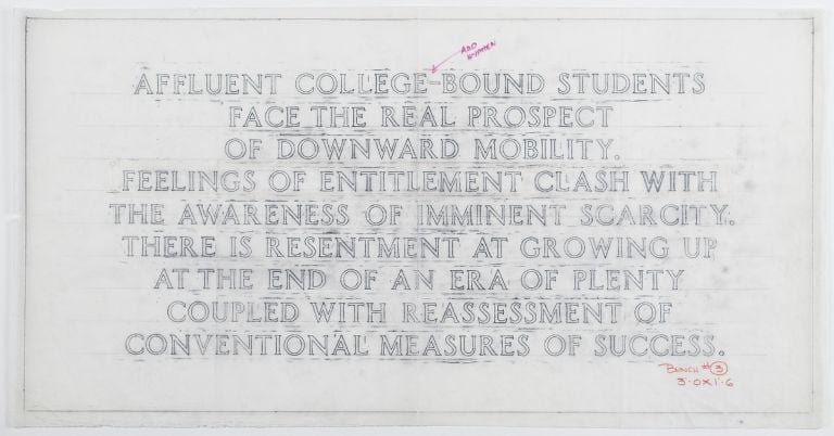 Jenny Holzer, Living Affluent college bound students, 1998 Courtesy the artist © 2019 Jenny Holzer member Artists Rights Society ARS NY VEGAP