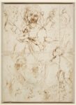 Leonardo da Vinci, Teste e figure a mezzo busto, viste di profilo, 1478. Windsor Castle, Royal Library, concesso in prestito da Sua Maestà la regina Elisabetta II