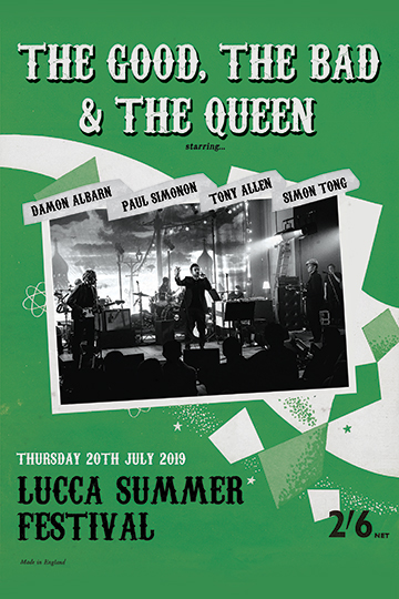 Lucca Summer Fest 2019, la locandina del concerto di The Good, the Bad & the Queen