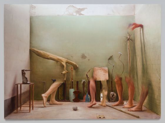 Manuele Cerutti, Motus naturalis, 2017 18, olio su lino, 240 x 325 cm, courtesy dell'artista e Guido Costa Projects. Photo Cristina Leoncini