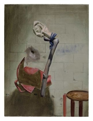 Manuele Cerutti, Singulare (V), 2018, olio su tavola, 32,2 x 24,1 cm, courtesy dell'artista e Guido Costa Projects, Torino