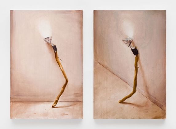 Manuele Cerutti, Solstizi V (dittico), 2016, olio su lino, 45 x 30 cm ciascuno. Collezione privata, Italia. Photo Cristina Leoncini