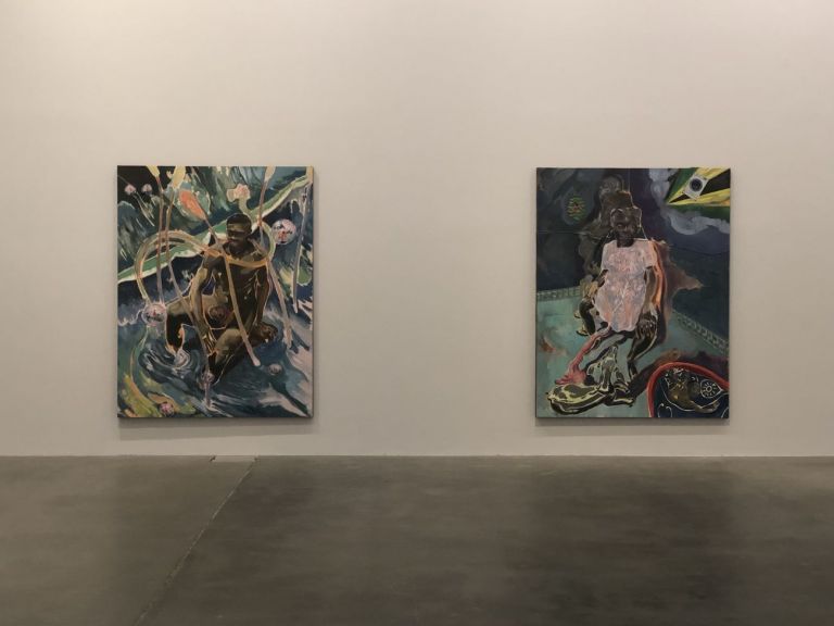 Michael Armitage. The Promised Land. Installation view at Fondazione Sandretto Re Rebaudengo, Torino 2019. Photo Grazia Nuzzi