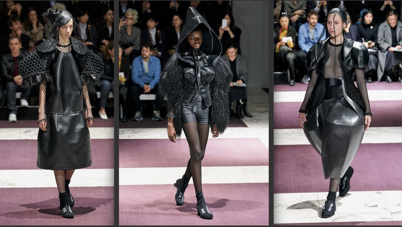 Rei Kawakubo per Comme des Garçons. Parigi Fashion Week, febbraio 2019