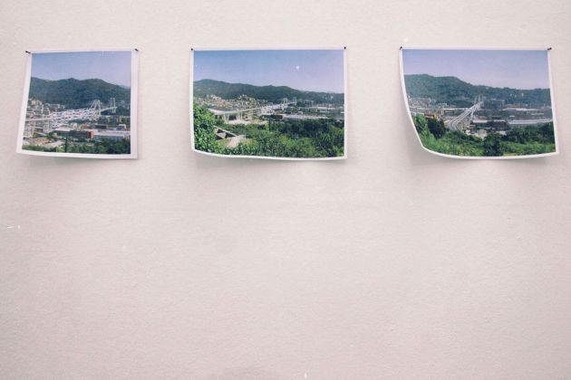 Yona Friedman, Photomontage about Ponte Morandi. Courtesy Pinksummer