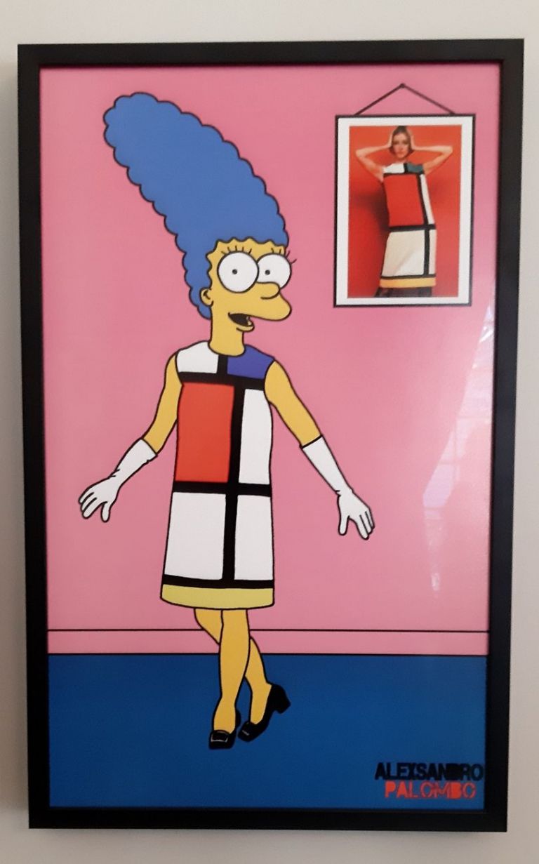 aleXandro Palombo, Marge en robe Mondrian d’Yves Saint Laurent, 2019