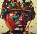 Jules de Balincourt Psychedelic Soldier, 2012 olio e acrilico su tavola / oil and acrylic on panel 228,5 x 243,5 cm © the artist Ph. Joseph Desler Costa