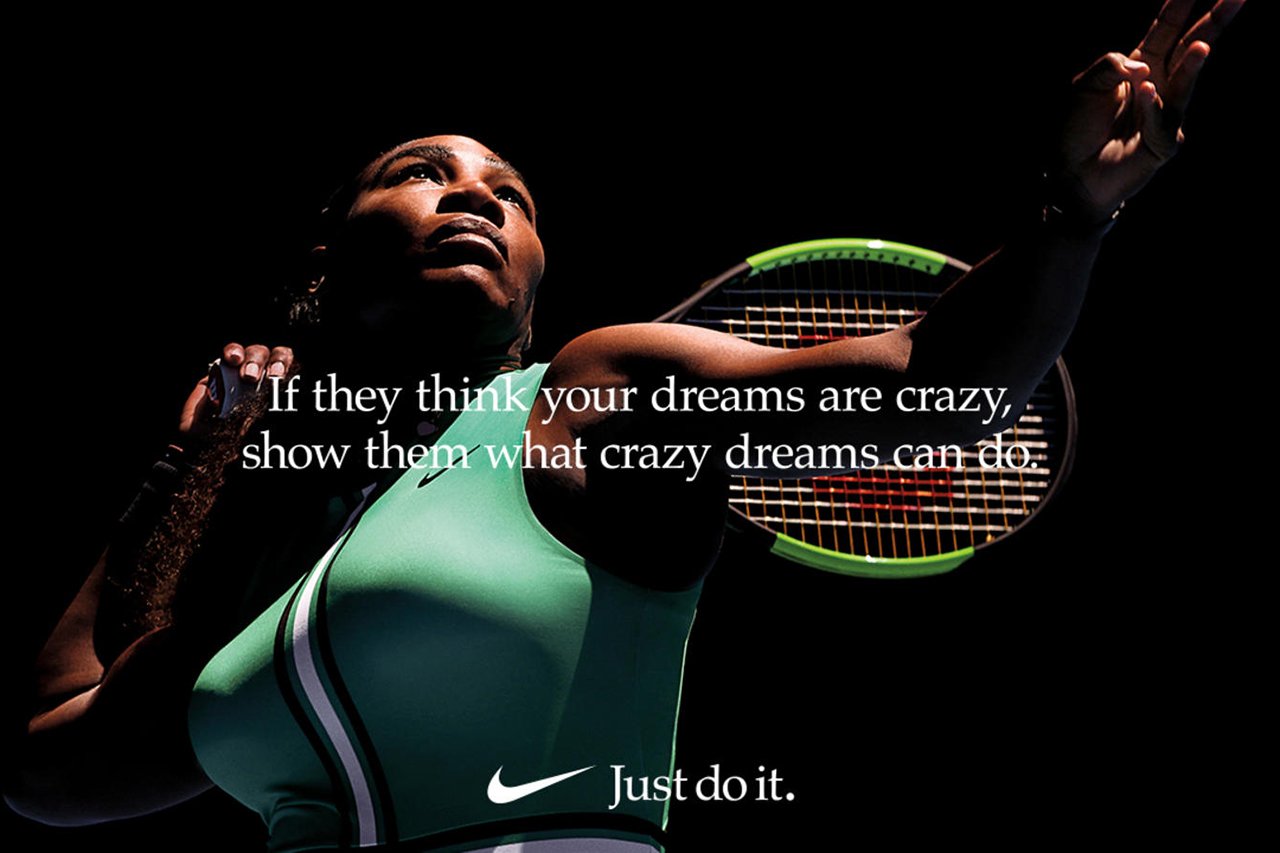 Серена Уильямс в рекламе найк. Nike реклама. Nike Dream Crazy. Социальная реклама Nike. Реклама найк сделана из