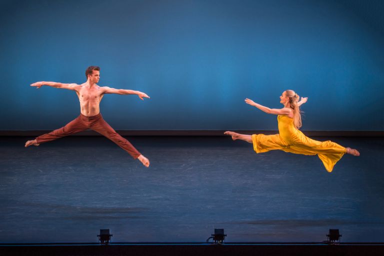 Lloyd Mayor and Charlotte Landreau in Martha Graham’s “Diversion of Angels.” Photo by Brigid Pierce.