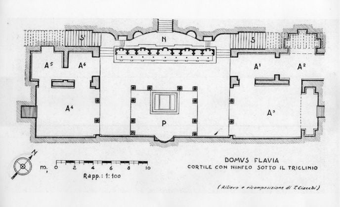 Pianta degli scavi Boni con numerazione degli ambienti (da Carettoni 1949) Credits: Parco archeologico del Colosseo