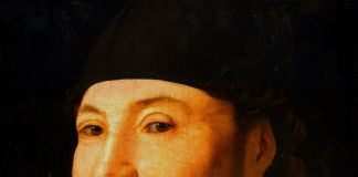 Antonello da Messina, Ritratto d'uomo (Ritratto di ignoto marinaio), 1470 ca., olio su tavola di noce, 30,5 x 26,3 cm. Fondazione Culturale Mandralisca, Cefalù (PA), dettaglio