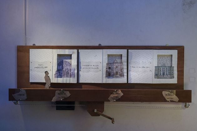 Atlante delle emozioni delle città I. La Secretissima camera de lo Core. Exhibition view at Biblioteca Tommaso Stigliani, Matera 2019. Photo A. Lercara