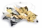 Daniela Banci, Fiamma, collana, cm 26 x 20. Oro giallo, argento, argento brunito. Proprietà dell'artista