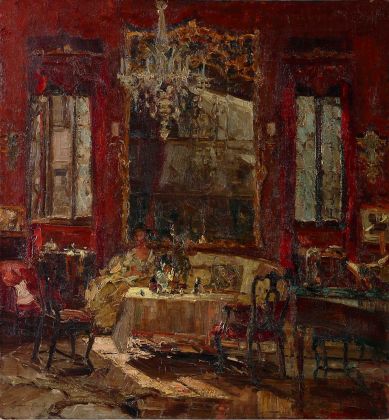 Emma Ciardi, Interno studio rosso, 1922 ca. Collezione privata