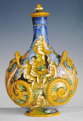 Fiasca da parata della Bottega Fontana, 1560-70. Museo del Vino di Torgiano