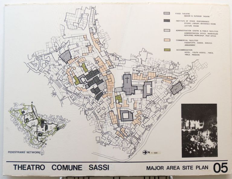 Gakutoshi Kojima, Theatro Comune Sassi. Major Area Site Plan, 1974 © Gakutoshi Kojima