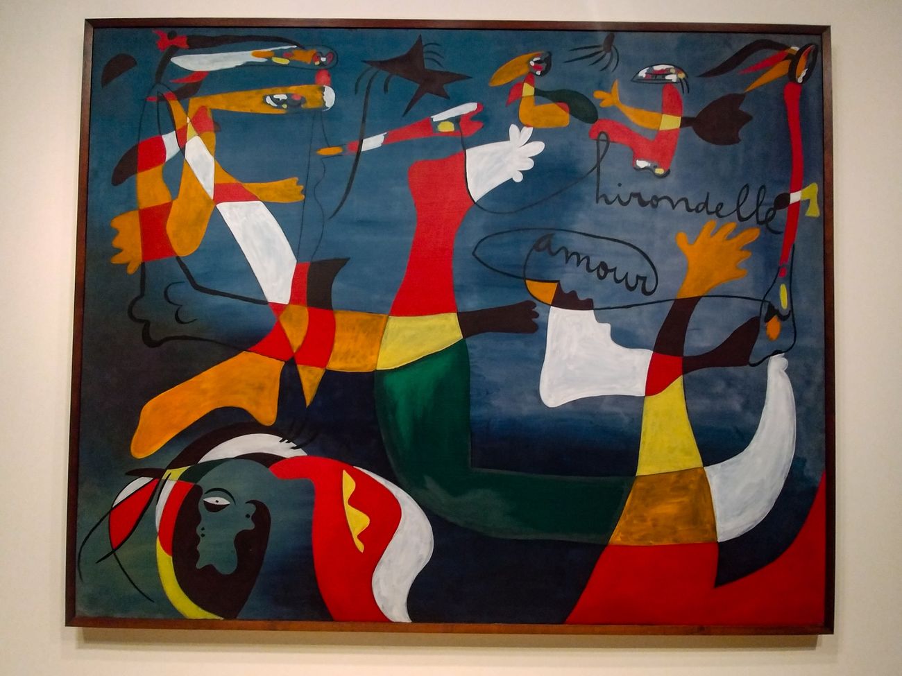 Il dipinto “Hirondelle Amour” (1933 34), compreso nella mostra “Joan Miró. Birth of the World” al MoMA, New York 2019. Photo Maurita Cardone
