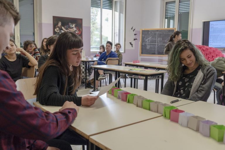 Kaori Kato al Liceo Artistico di Matera. Photo credits La Luna al Guinzaglio