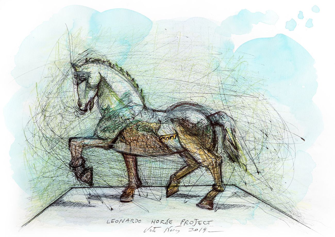 Leonardo Horse Project, disegno, courtesy Vito Nesta