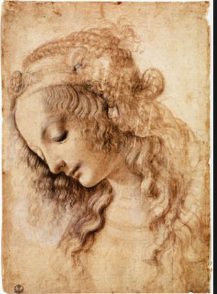 Leonardo da Vinci, Volto di donna. Disegno. Gabinetto Disegni e Stampe. Galleria degli Uffizi, Firenze
