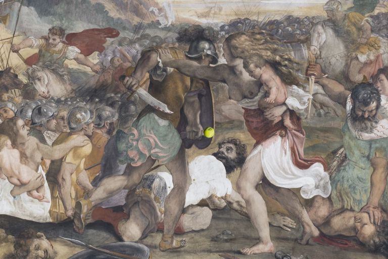 Luca Pozzi, Wilson Tour Carracci (From battle between Romans and Sabini), (detail), 2018. Photo Francesco Casarin