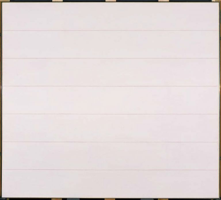 Agnes Martin, Untitled Acrilico e grafite su tela, 1981, cm 183x183, Acquisito dall’artista nel 1982