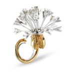 Marzia Banci, Soffione, anello, cm 5 x 5,5. Oro bianco, oro giallo, diamanti. Proprietà dell'artista