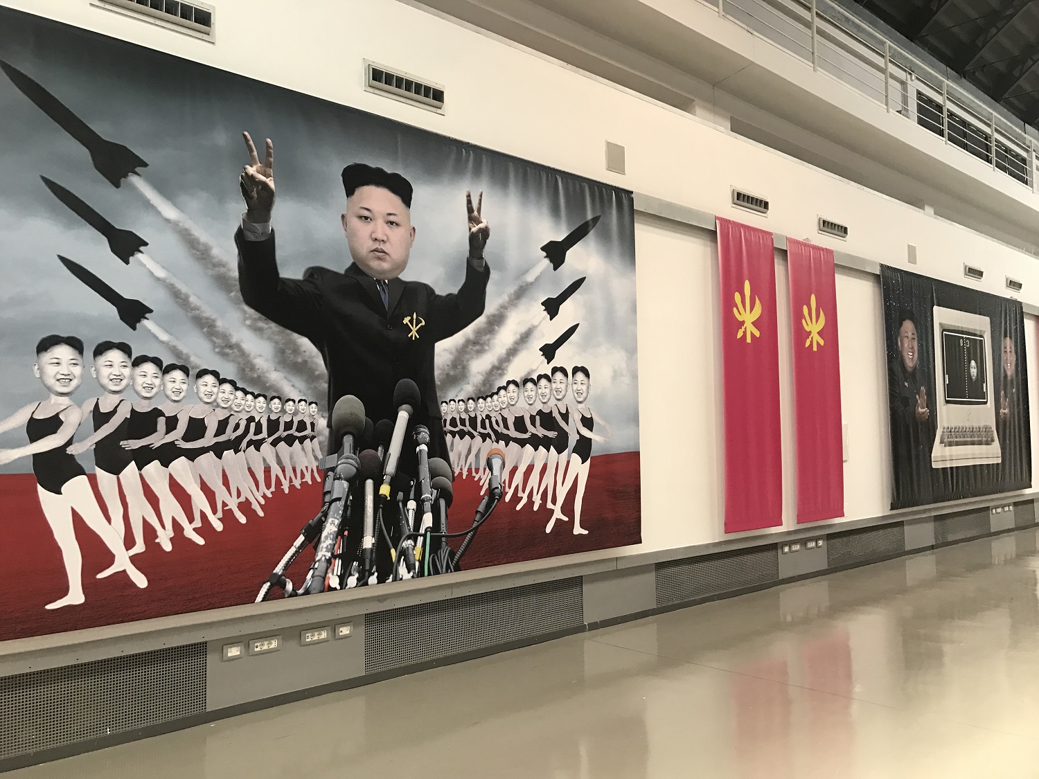 Max Papeschi e Max Ferrigno, Pyongyang Rhapsody – The Summit of Love, exhibityion view, 2019. Zac, Cantieri Culturali alla Zisa, Palermo. Ph. HM