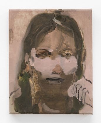 Nazzarena Poli Maramotti, Ritratto (Maske), 2019, tecnica mista su tela, 25x20 cm. Photo credit Masiar Pasquali