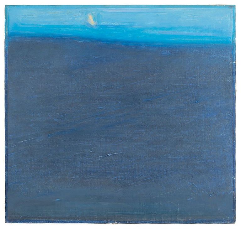 Piero Guccione, La nave e l'ombra del mare, 1978, olio su tela