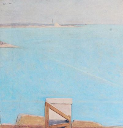 Piero Guccione, Tramonto a Punta Corvo, 1970, olio su tela