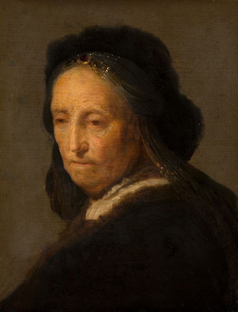 Rembrandt van Rijn (after), Studio di una donna anziana, post 1631 ca. Lascito di Abraham Bredius, 1946. Mauritshuis, L'Aia