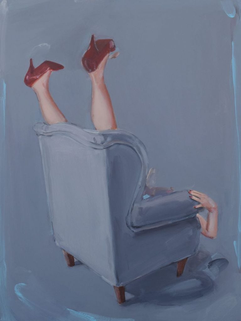 Romina Bassu, Astronauta, 2019, acrilico su tela, cm 80x60. Courtesy Studio SALES di Norberto Ruggeri, Roma