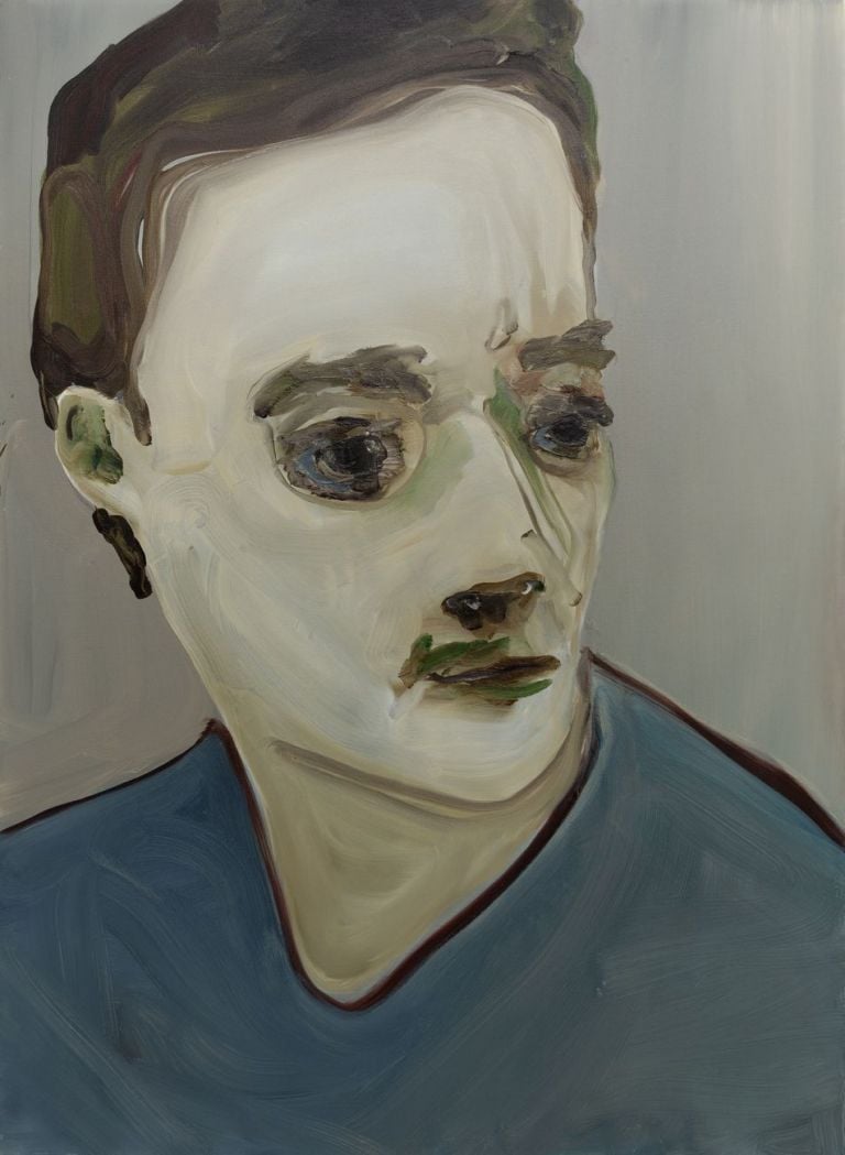 Rudy Cremonini, Blue Man, 2018, oil on canvas, 150x110 cm