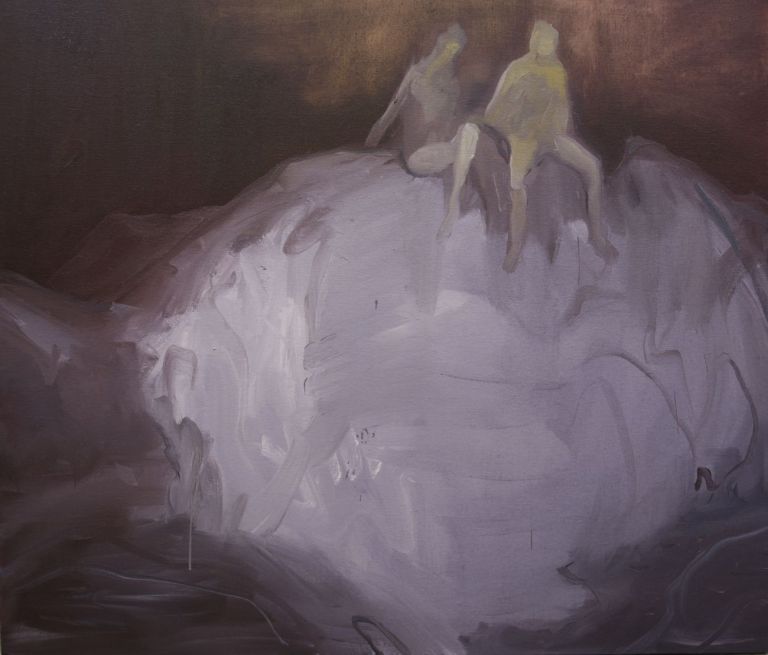 Rudy Cremonini, The Island, 2018, oil on juta, 130x150 cm