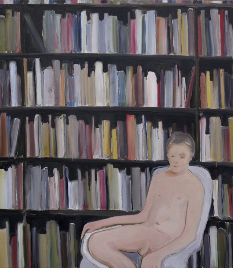 Rudy Cremonini, The lord of the archive, 2019, oil on juta, 150x130 cm