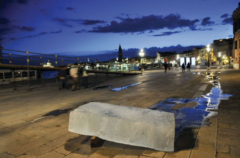 Stefano Cagol, The Ice Monolith, 2013. Riva Ca’ di Dio, Venezia 2013. Maldives Pavilion, 55. Biennale di Venezia. Photo Stefano Cagol