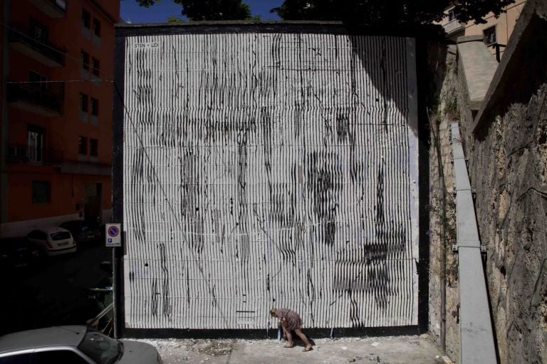 Sten Lex, Abeti, Stencil Poster, Altrove Festival, Catanzaro, 2015