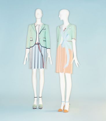 Thom Browne (American, born 1965). Ensembles, spring-summer 2017. The Metropolitan Museum of Art, New York, Gift of Thom Browne, 2018 (2018.134.1a–d [left]) (2018.134.2a–f [right]). Photo © Johnny Dufort, 2018