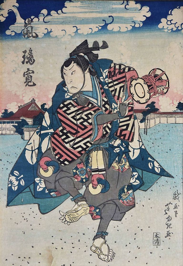 Utagawa Kuniyoshi, Senza titolo, xilografia policroma in foramto oban, 35x23 cm firmata firmata Ichiryusai Kuniyoshi dipinse, 1850 ca.